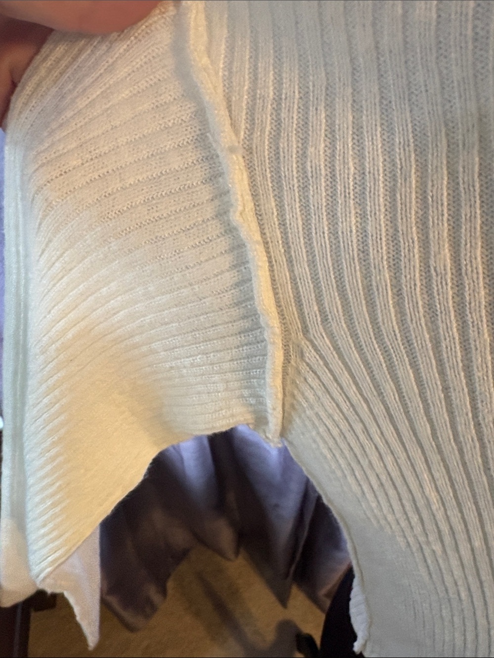 Free People Cream Ribbed Button-Front Collared Cardigan NWT - Picture 4 of 10